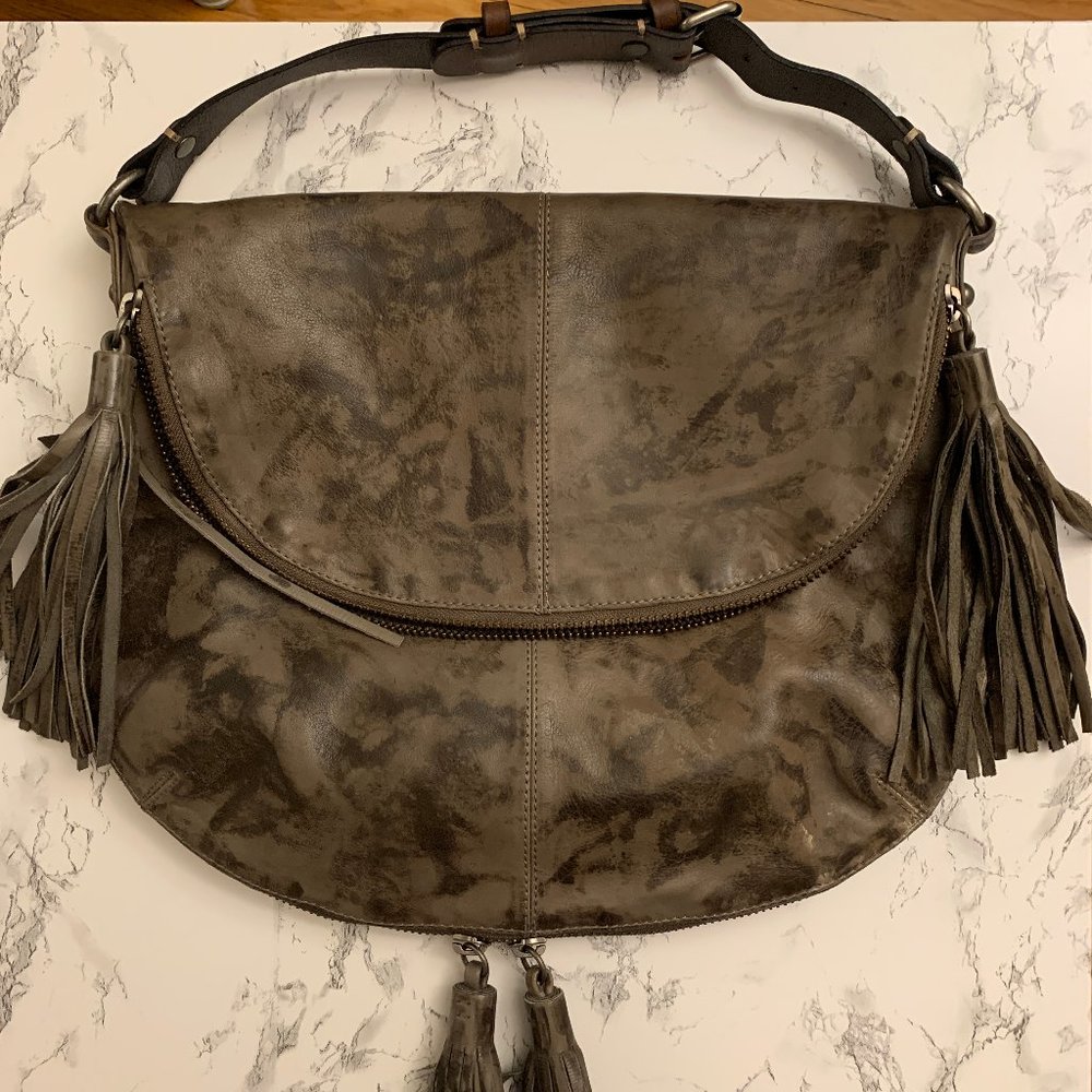 Allsaints Brown Leather Hobo Bag